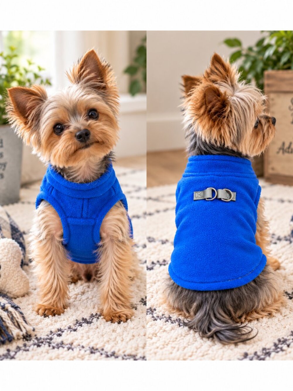 NWT BEAUTYZOO Royal Blue Fleece Pet Vest - Size Small